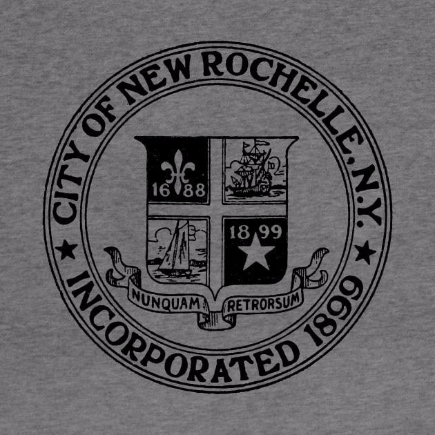 NEW ROCHELLE NY Black City Seal by MatchbookGraphics